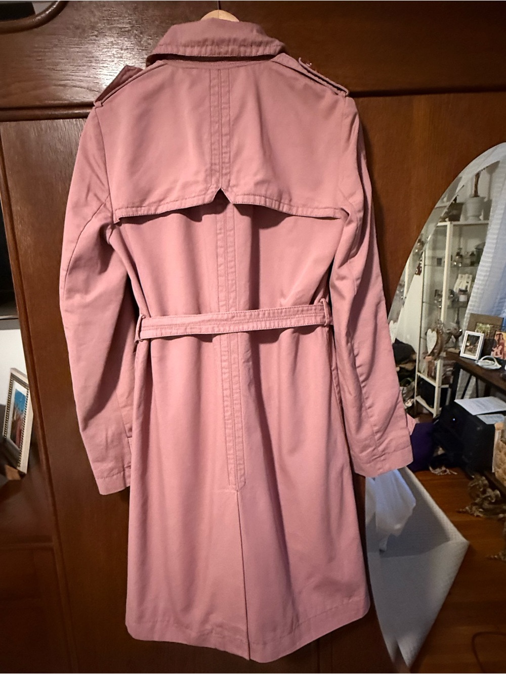 Marc Jacobs Rose Pink Double-Breasted Trench Coat with Belt - Picture 3 of 5